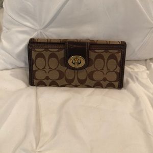 Coach authentic brown logo wallet
